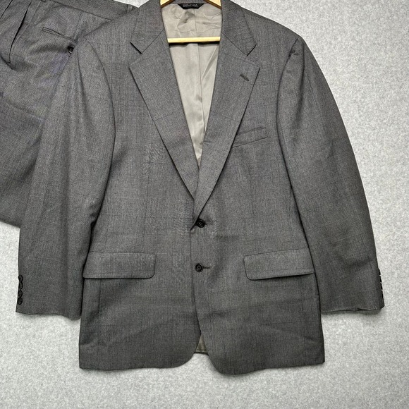 VTG 1987 Chaps Ralph Lauren Mens 43R Gray Glen Plaid Suit Set Union‎ Made in USA